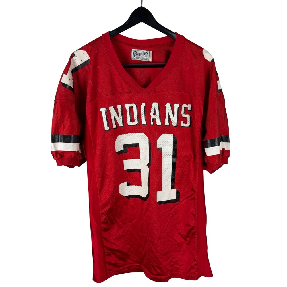 Vintage 1970s Powers Indians High School Autographed Football Jersey Size L